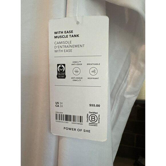 Athleta Womens With Ease Muscle Tank 3X White Workout Activewear Fitness NWT - Picture 2 of 4